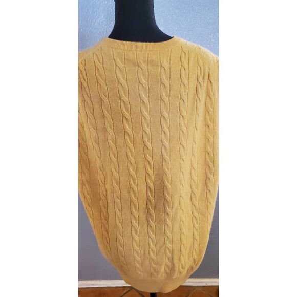 Peter Millar Men's Yellow Mustard Cashmere Knit Vest Sweater Large - Picture 10 of 13